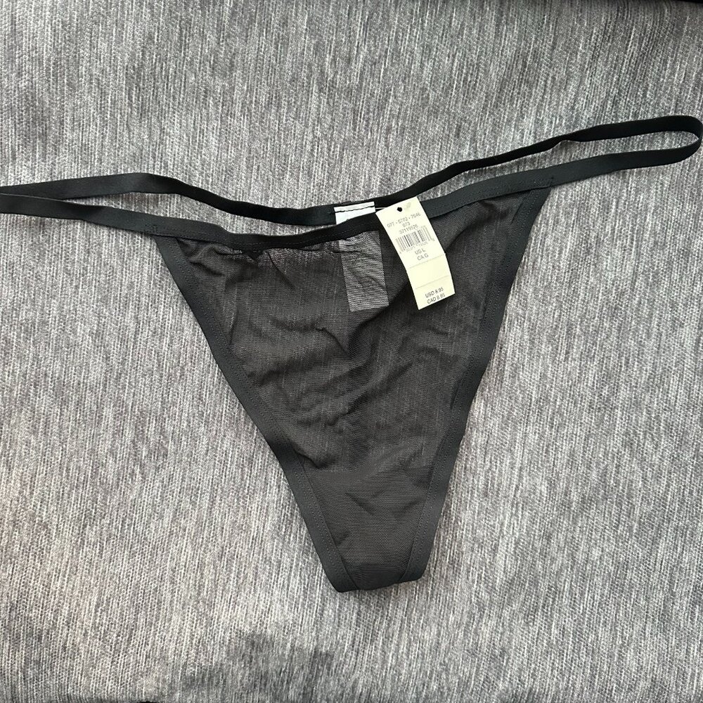 NEW Black Mesh G-String Thong L